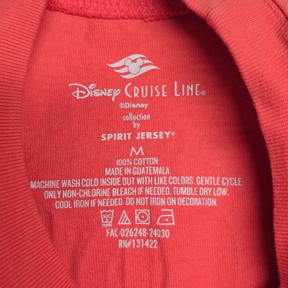 Disney Cruise Line Spirit Jersey Medium Coral White Striped Long Sleeve Shirt - Picture 5 of 9